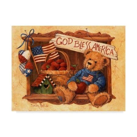Barbara Mock 'God Bless America Teddy' Canvas Art,14x19